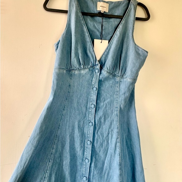 NWT Reformation Sebastian Denim Midi Dress Savannah Button Front Size 6 - Picture 10 of 14